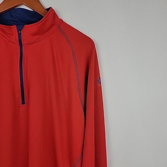 Greenlayer Sports Base Layer Mens 2XL Red Bamboo Blend 1/4 Zip Performance Shirt - Picture 4 of 12